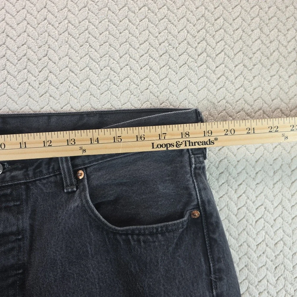 Vintage Levis 501 Original Fit Jeans Mens 38x29 Faded Black Straight Button Fly